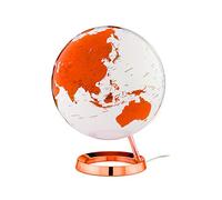 Tecnodidattica - Mappamondo Light&Colour Hot Tangerine | Luminoso, girevole, con cartografia Politica aggiornata | Lampada di design | Diametro 30 cm