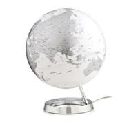 Tecnodidattica - Mappamondo Light&Colour Metal Chrome | Luminoso, girevole, con cartografia Politica aggiornata | Lampada di design | Diametro 30 cm