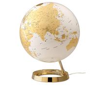 Tecnodidattica - Mappamondo Light&Colour Metal Gold | Luminoso, girevole, con cartografia Politica aggiornata | Lampada di design | Diametro 30 cm