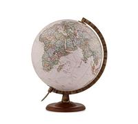 Tecnodidattica - Mappamondo National Geographic Gold Executive | Cartografia Fisico-Politica Stile Antico | Luminoso | Base in Legno e Meridiano in Metallo | Testi in Italiano | Diametro 30 cm