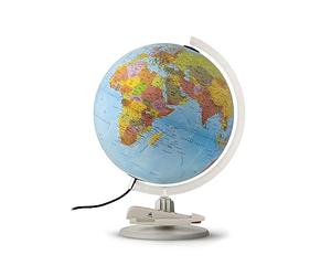 Tecnodidattica - Parlamondo | Globo interattivo per bambini e giovani | Palloncino luminoso e rotante | Penna musicale con audio | 6 lingue | Cartografia politica | Diametro 30 cm
