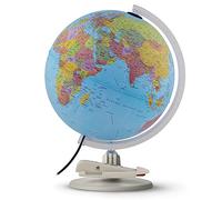 Tecnodidattica Parlamondo - Mappamondo interattivo per l'apprendimento dei bambini, Mappamondo Educativo con Penna parlante in 6 lingue, Diametro 30 cm