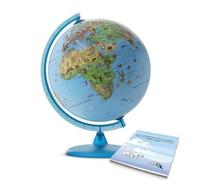 Tecnodidattica Safari 25 - Mappamondo illustrato con animali, ambienti e opere dell'uomo, mappamondo in lingua italiana, Diametro 25 cm, fornito con il suo libretto