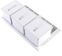 TECNOINOX Bidoni Raccolta Differenziata per Cassettoni 3 Contenitori spazzatura 12 + 17 + 17 Litri Lunghezza 90 cm colore Bianco - T2