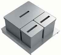 TECNOINOX Bidoni per Raccolta differenziata, 3 Contenitori Colore Alluminio Modello Tecnobig