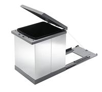 TECNOINOX Bidoni per Raccolta differenziata Mobili Estraibile da 18 Litri Colore Inox/Grigio Modello Prima Inox
