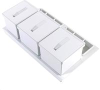 TECNOINOX Bidoni Raccolta Differenziata per Cassettoni 3 Contenitori spazzatura 12 + 17 + 17 Litri Lunghezza 90 cm colore Bianco - T2
