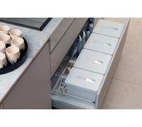 TECNOINOX Bidoni Raccolta Differenziata per Cassettoni 4 Contenitori spazzatura 12+17+17+17 Litri Lunghezza 120 cm colore Bianco - T2