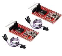 TECNOIOT 2pcs FTDI FT232RL USB to TTL Serial Converter Adapter Module 5V and 3.3V + Cable