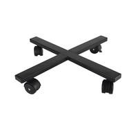 Tecnokit Carrello porta piante da interno ed esterno in acciaio per vasi rotondi e quadrati, portavasi con ruote portata 70 kg colore nero (cm 40x40x6,5)