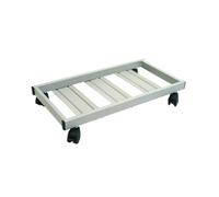 Tecnokit: Carrello portapiante rettangolare, in acciaio, Sottovaso con ruote, Cotto o Alluminio, disponibile in 3 diverse misure. (100x40, Alluminio)
