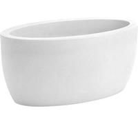 TECNOKIT NICOLI VASO OVALE ELEGANTE ATHENA CM 50 IN RESINA, PER INTERNO ED ESTERNO (BIANCO)