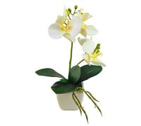 Tecnokit Piante Finte Interno, Orchidea artificiale, con vaso incluso, pianta finta, materiale plastico realistico al tatto, adatto per tutti gli ambienti (CM 30 BIANCA)