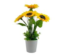 Tecnokit Piante Finte Interno, Piante Artificiali da Esterno realistiche, con vaso incluso, pianta finta, materiale plastico realistico al tatto, adatto per tutti gli ambienti (GIRASOLE 40 CM)