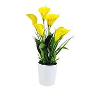 Tecnokit Piante Finte Interno, Piante Artificiali da Esterno realistiche, con vaso incluso, pianta finta, materiale plastico realistico al tatto, adatto per tutti gli ambienti (CALLE 40 CM GIALLO)