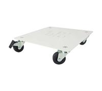 Tecnokit Portavasi da Interno con Ruote Heavy Duty - Carrello Porta Vasi in Lamiera Zincata da 120 kg di Portata - Sottovaso con Ruote Girevoli e Freno, Pronto all’Uso, Dimensioni cm 30x30x8 (Bianco)