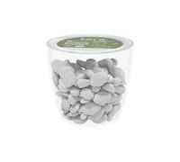 Tecnokit Tera Pietre biance per vasi e acquari, ciottoli Decorativi Colorati in plastica, sassolini da Giardino Bianchi, Dimensioni 3 cm (Small Pot Pack, Bianco)