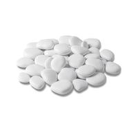 Tecnokit Tera Pietre Bianche per acquari, ciottoli Decorativi Colorati in plastica per vasi e Piante, sassolini da Giardino Vari Colori, Dimensioni 2-3 cm Copertura 25x25cm (Small, Bianco)
