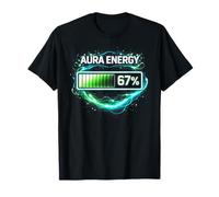 Tecnologia di Gioco a Batteria Aura Energy 67% Funny Meme Six Seven Maglietta
