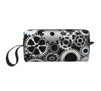 Tecnologia di rendering dei metalli per ingranaggi Arte digitale, Borsa per il trucco Borsa per cosmetici Borsa da toilette da viaggio portatile Borsa per trucco Organizer