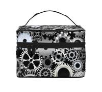 Tecnologia di rendering dei metalli per ingranaggi Arte digitale, Borsa per il trucco Borsa per cosmetici Borsa da viaggio portatile da viaggio Astuccio per matite