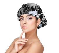 Tecnologia di rendering di ingranaggi in metallo Arte digitale,Cuffia da notte in raso per adulti - Cuffia da notte elastica per donna, copricapelli per la notte