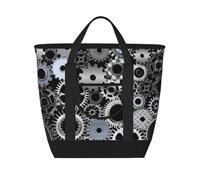 Tecnologia di rendering di ingranaggi metallici Arte digitale,Borsa porta pranzo grande capacità isolata per donne e uomini, lavoro, picnic, viaggi