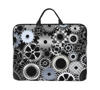 Tecnologia di rendering di ingranaggi metallici Arte digitale, Custodia per laptop da 14 pollici, borsa per notebook, custodia per laptop, valigetta con maniglia