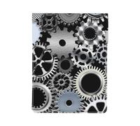 Tecnologia di rendering di ingranaggi metallici Arte digitale, Custodia per laptop in pelle PU, borsa per notebook, custodia per laptop, custodia per tablet