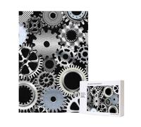 Tecnologia di rendering di ingranaggi metallici Arte digitale,Puzzle in legno da 300 pezzi per adulti e adolescenti