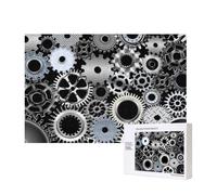 Tecnologia di rendering di ingranaggi metallici Arte digitale,Puzzle in legno da 300 pezzi per famiglie, per adulti e adolescenti, decorazioni per la casa