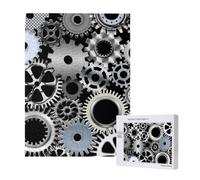 Tecnologia di rendering di ingranaggi metallici Arte digitale,Puzzle in legno da 500 pezzi per adulti e adolescenti