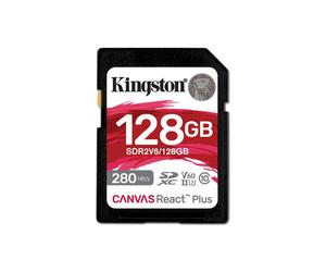 Tecnologia Kingston 128 GB Canvas React Plus SDXC UHS-II 280R/100W U3 V60 per Full HD/4K - Nouvo