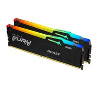 Kingston FURY Beast Nero RGB 16GB (2x8GB) 5600MT/s DDR5 CL36 DIMM Memoria Gaming per Computer Fissi Kit da 2 AMD EXPO/ Intel XMP - KF556C36BBEAK2-16