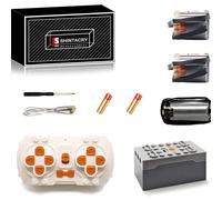 Tecnologia Power Functions - Set di 18 batterie al litio ricaricabili con telecomando e batteria al litio ricaricabile, compatibile con Lego Technic, controllo app, percorsi di movimento (motore XL ×