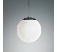 TECNOLUMEN Lampada pensile, sfera opalescente, 20 cm, cromo Tecnolumen