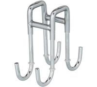 WENKO Gancio doppio sopraporta box doccia acciaio inossidable, Acciaio inossidabile, 8.5 x 8.3 x 3.5 cm, Lucido