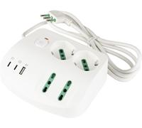 Tecnomat MULTIPRESA FANTON DA SCRIVANIA 7 PRESE 2 UNIVERSALI 2 BIPASSO 2 USB A 1 USBC CAVO 1,5M BI
