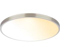 BRILONER - Plafoniera LED, dimmerabile, paralume decorativo, da bianco caldo a bianco neutro, lampada soffitto, plafoniera soffitto, plafoniere da soffitto, 38 x 6,5 cm, nichel opaco
