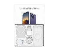 TecnoOdino Kit Powerbank Magnetico 5000 mAh, Cover, Alimentatore e Cavo - Compatibile con ricarica magnetica per iPhone SE, 8, X, 11, 12, 13, 14, 15, 16 (iPhone 14)