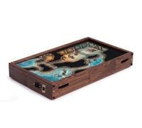 TecnoOdino Monitor ded battlemap per gioco di ruolo digitale per dungeon master griglia di combattimento (Noce scuro, Supporto + Monitor)