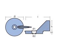 Tecnoseal 00827 Anodo Pinna per Mercury Formula 60 cv Hp Pinna Mercury