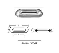 Tecnoseal ANODO FAIRLINE 00269E Piastra Farline in Zinco per barca scafo poppa