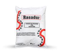 TECNOSTUK Rasadur - Stucco Bianco in Polvere per Interni, Rasatura Pareti in Gesso e Intonaco Civile - Finitura Liscia e Durezza Elevata (1 Kg)