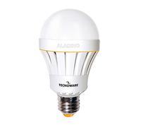 Tecnoware Aladino Lampada a Led a Batteria - Potenza 10W - Corpo Illuminante A65, Attacco E27 - Luce Fredda 6500K