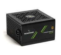 Tecnoware Alimentatore Typhoon 850W, 80 PLUS Gold, Full Modular, Ventola Silenziosa 12cm, Condensatori Giapponesi 105°C, Circuito DC-DC, Cavi Flat