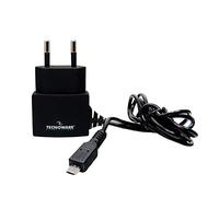 Tecnoware FAM17198 Caricabatterie - per Smartphone e Tablet di ogni Generazione - Cavo Fisso Micro USB da 5 Volt 2.1 Ampere, Nero