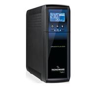 Tecnoware Power Systems UPS Exa Plus 1000 VA, con AVR, Display LCD e 2 Porte USB, Uscita Sinusoidale, 8 Prese (4 Protette da Blackout e 4 Filtrate), Nero