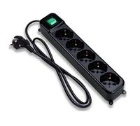 Tecnoware Prolunga 1,5 m 5 prese AC Interno Nero e Verde