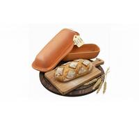 TeCoHome Stampo per pane e pentola per il pane con coperchio, in argilla naturale, per cuocere il pane, in argilla, in terracotta, per pane, pane, pane, pane, in ceramica, contenitore per il pane